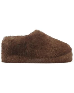 Apparis Misha Faux-Fur Slippers - Brown