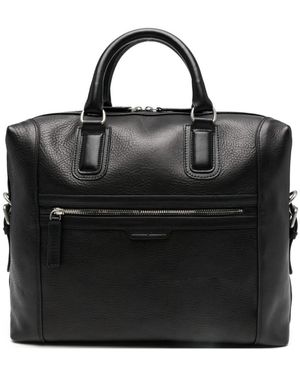 Officine Creative Jules 007 Leather Briefcase Bag - Black