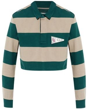 Emporio Armani Striped Polo Top - Green