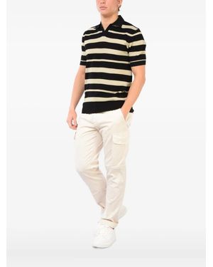 Hōsio Gestreept Poloshirt - Zwart