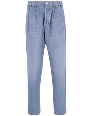 Brunello Cucinelli Pleated Jeans - Blue