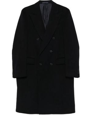 Caruso Double-Breasted Wool Coat - Black