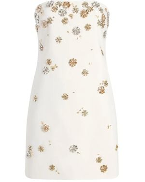 Cinq À Sept Tumbling Flowers Strapless Samia Dress - Natural