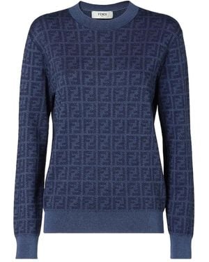 Fendi Wool And Silk Sweater - Blue