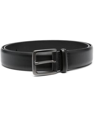 Orciani Leather Buckle Belt - Black