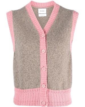 Barrie Sleeveless Cashmere Cardigan - Pink