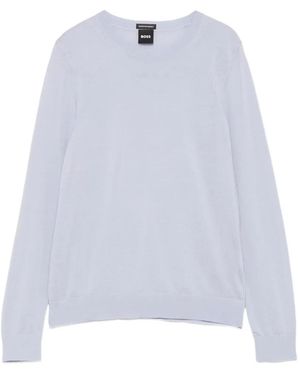 BOSS Klassischer Pullover - Weiß
