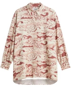 Scotch & Soda Ikat-Print Long-Sleeve Shirt - White