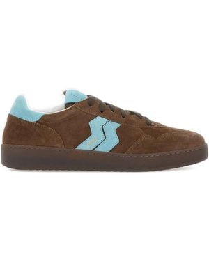 Strype Logo-Patch Suede Trainers - Brown