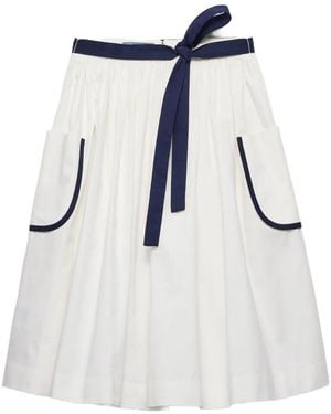 Prada Slubbed Toile Skirt - White