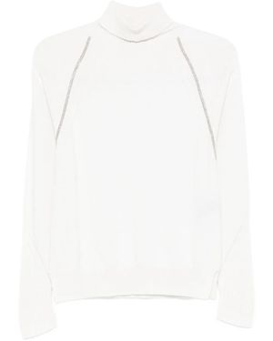 D.exterior Raglan-Sleeve High-Neck Jumper - White
