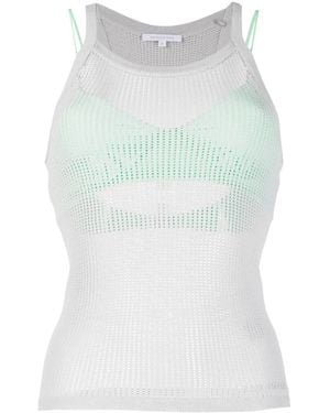 Patrizia Pepe Sleeveless Mesh Tank Top - Blue