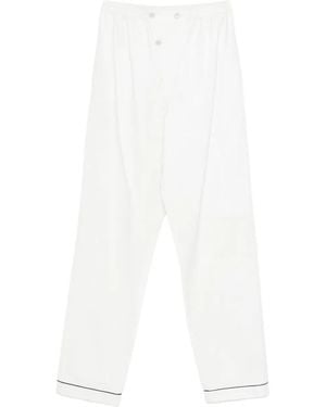 Prada Button-fastening cupro trousers - Weiß