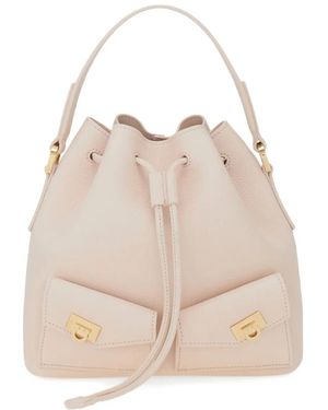 Ferragamo Hug Bucket Bag - Natural