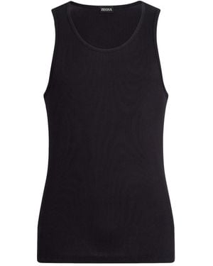 ZEGNA スクープネック タンクトップ - ブラック