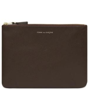 Comme des Garçons Zip Logo Wallet - Brown
