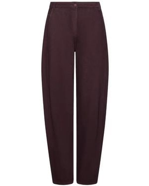 Marella Cinched-Back Barrel-Leg Jeans - Purple