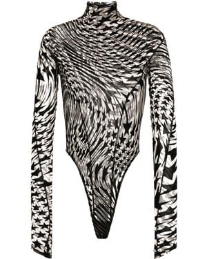 Mugler Body con estrella estampada - Negro