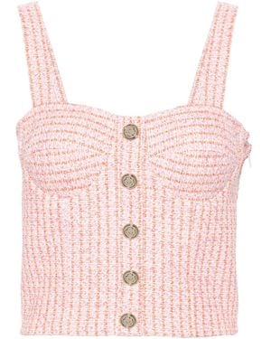 Maje Tweed Bustier Top - Pink