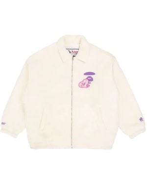Aape By A Bathing Ape Moonface Zip-Up Fleece Jacket - Pink