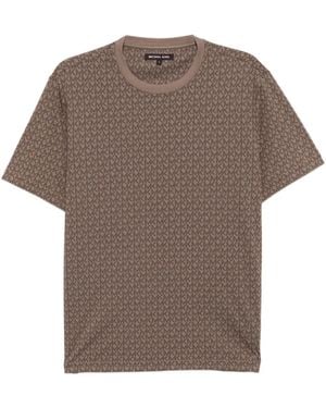 Michael Kors Logo-Print Cotton T-Shirt - Gray
