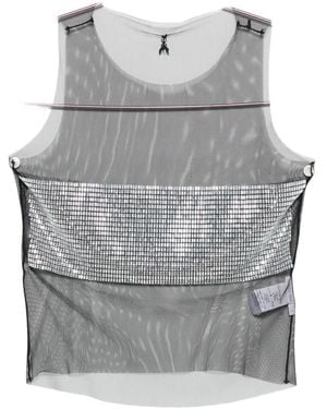 Patrizia Pepe Rhinestone-embellished Tank Top - グレー