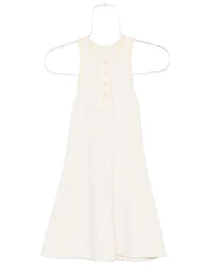 Nanushka Robe Mi-Longue Côtelée À Boutonnière - Blanc