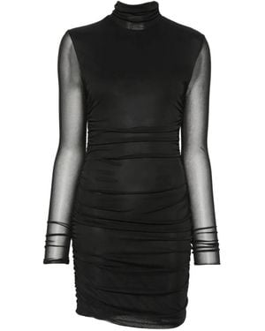 Aniye By Norma Ruched High-Neck Mini Dress - Black