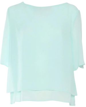 Clips Layered Chiffon Blouse - Blue