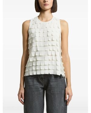 Peserico Tiered Sleeveless Blouse - White
