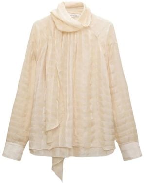 Dorothee Schumacher Airy Check Check-Pattern Pussy-Bow Blouse - Natural