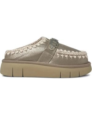 Mou Mules con plataforma - Gris