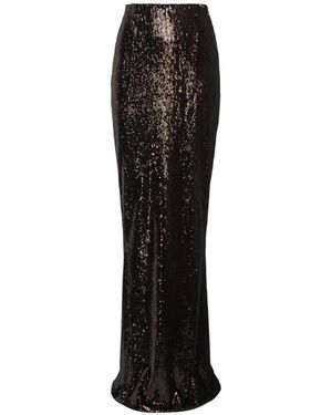 Balmain Sequinned Long Skirt - Black