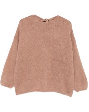 Dixie Bow-Detail Knitted Jumper - Natural