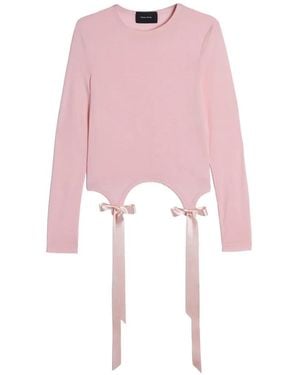 Simone Rocha Bow-Detail Long-Sleeve T-Shirt - Pink