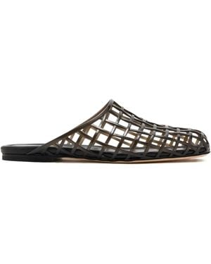 Vince Barcelona Lattice-Detail Mules - Black
