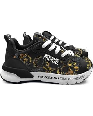 Versace Jeans Couture Barocco-Print Trainers - Black