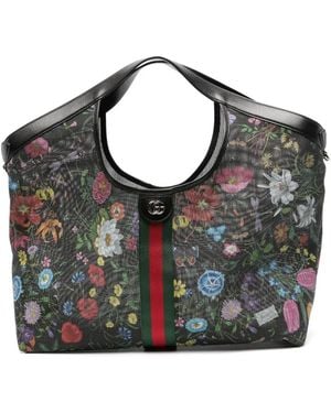 Gucci Grand Sac À Main Giglio Flora - Black