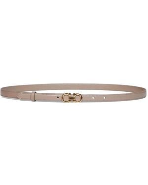 Ferragamo Ceinture En Cuir À Boucle Gancini - White