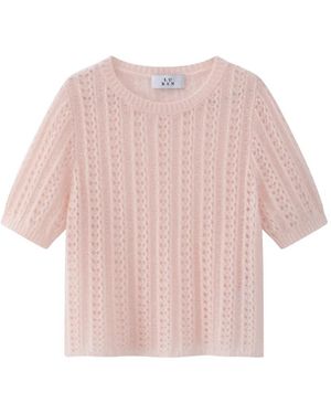 LU REN Open-Knit Sweater - Pink