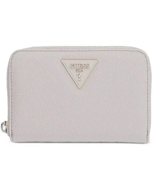Guess Portefeuille Laurel À Effet Grainé Et Plaque Logo - Gris