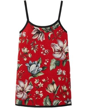 La DoubleJ Floral jacquard slip dress - Rot