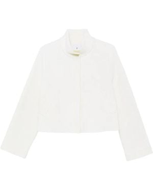 Whyci High-Neck Cropped Jacket - White