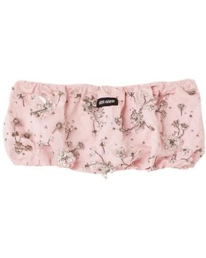 Miu Miu Blouse Bustier À Imprimé Graphique - Pink