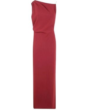 Max Mara Drapiertes One-Shoulder-Kleid - Rot