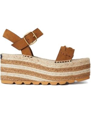 Stella McCartney Gaia Platform Espadrille Wedges - Brown