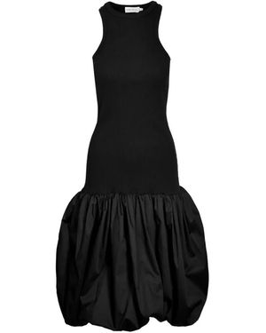 Ioana Ciolacu Ribbed-knit balloon midi dress - Schwarz