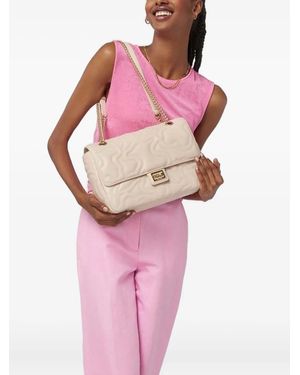 Tous Kaos Dream Quilted Bear-Pattern Shoulder Bag - Pink