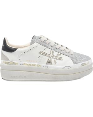 Premiata Glitter Platform Sneakers - Bianco