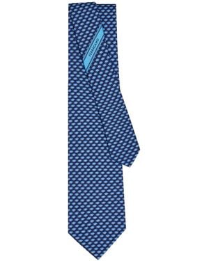 Ferragamo Hat-Print Silk Tie - Blue